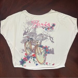 Paris Bicycle Graphic Women's Tee - Cream